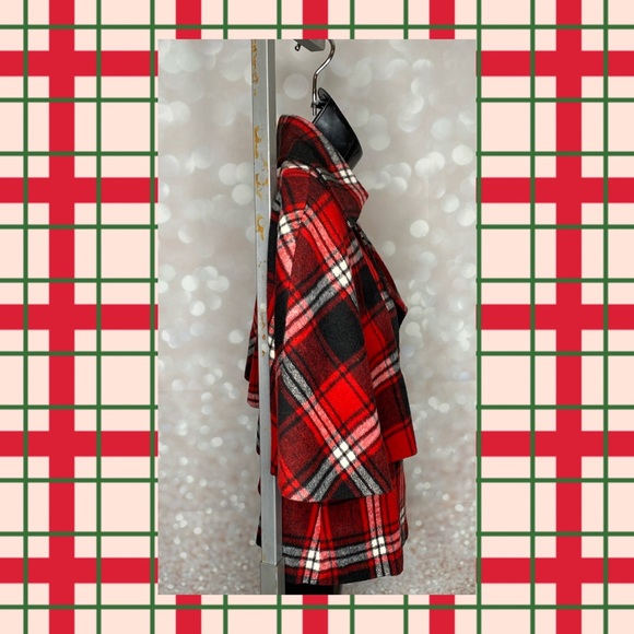 💝👼😇 TWENTY-ONE Red Plaid Cape/Short Coat - Size S/P - Picture 4 of 11